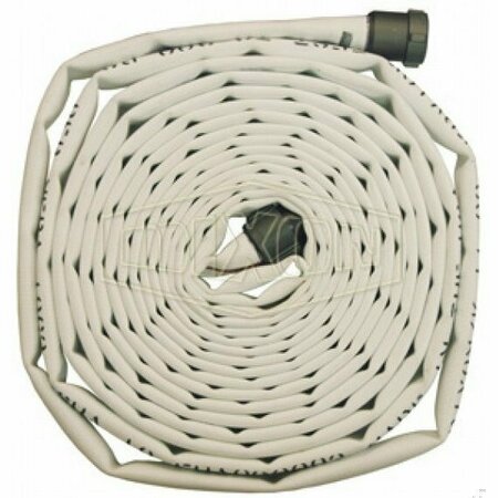 DIXON Single Jacket Fire Hose, 1-1/2 in, NST NH, 25 ft L, 225 psi Working, Polyester A515-25RAF